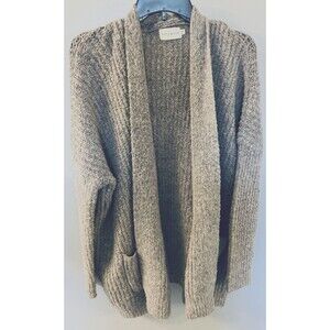 Dreamers Womens Fuzzy Cardigan Gray Sweater Size M/L
